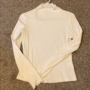 long sleeve white mock neck